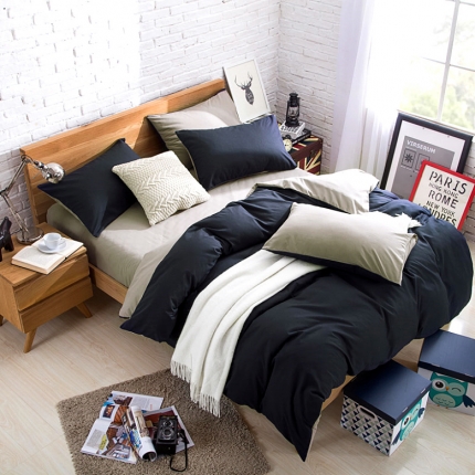 91家纺网 家纺一手货源 找家纺 （总）艾迪尚 2019新款纯色双拼四件套