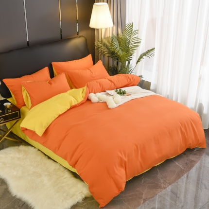 91家纺网 家纺一手货源 找家纺 （总）艾迪尚 2019新款纯色双拼四件套