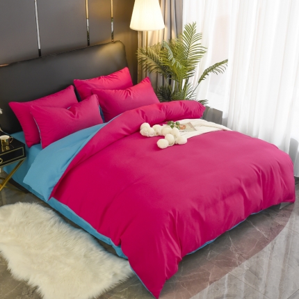 91家纺网 家纺一手货源 找家纺 （总）艾迪尚 2019新款纯色双拼四件套