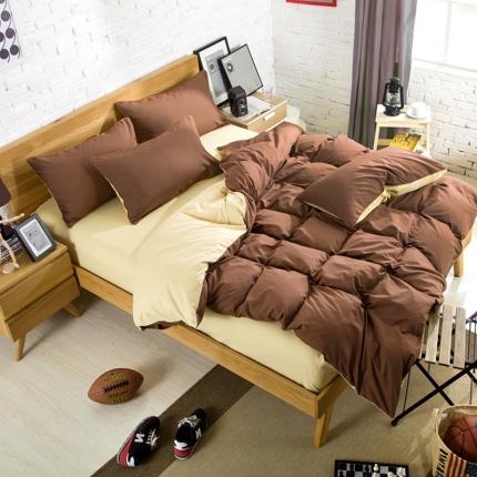 91家纺网 家纺一手货源 找家纺 （总）艾迪尚 2019新款纯色双拼四件套