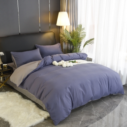 91家纺网 家纺一手货源 找家纺 （总）艾迪尚 2019新款纯色双拼四件套