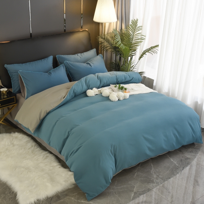 91家纺网 家纺一手货源 找家纺 （总）艾迪尚 2019新款纯色双拼四件套