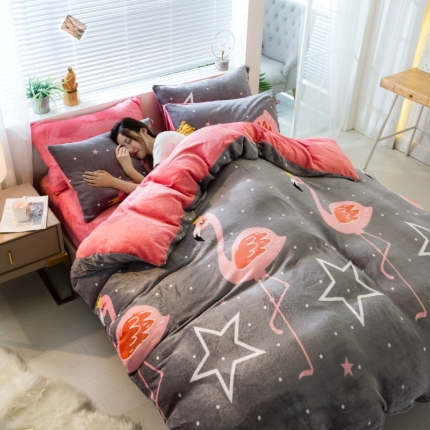 91家纺网 家纺一手货源 找家纺 （总）丽莱美家纺 2019新款法莱绒四件套