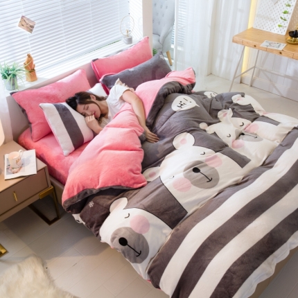 91家纺网 家纺一手货源 找家纺 （总）丽莱美家纺 2019新款法莱绒四件套