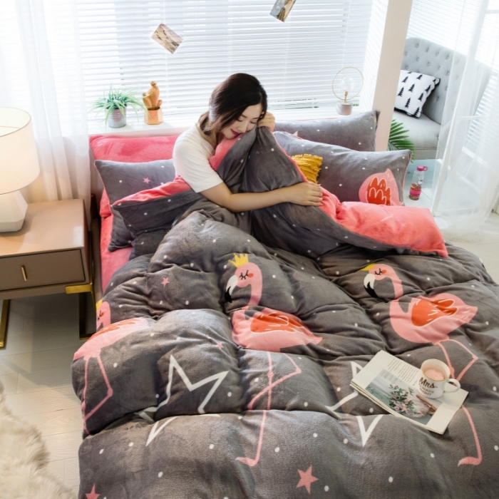 91家纺网 家纺一手货源 找家纺 （总）丽莱美家纺 2019新款法莱绒四件套