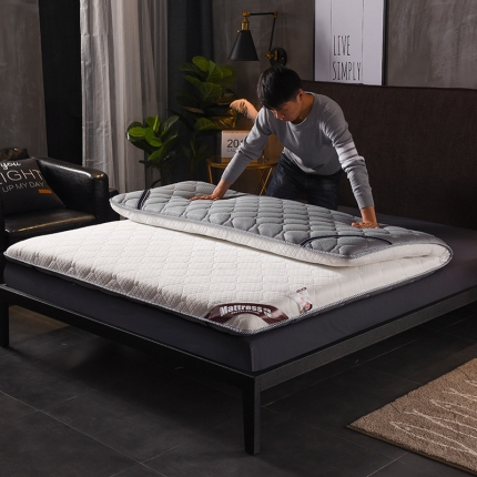 91家纺网 家纺一手货源 找家纺 （总）时奥家纺 2019新款灰白蓝白单边款床垫