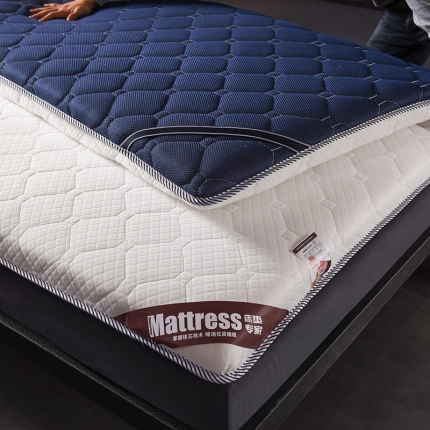 91家纺网 家纺一手货源 找家纺 时奥家纺 2019新款灰白蓝白单边款床垫 蓝白款