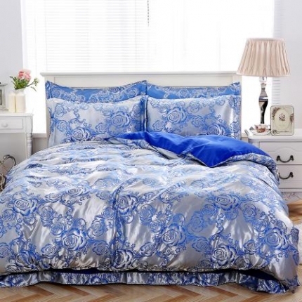 91家纺网 家纺一手货源 找家纺 （总）百花王 贡缎提花四件套