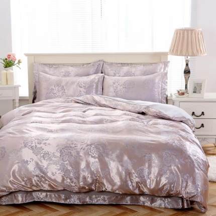 91家纺网 家纺一手货源 找家纺 （总）百花王 贡缎提花四件套