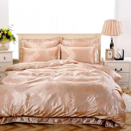 91家纺网 家纺一手货源 找家纺 （总）百花王 贡缎提花四件套