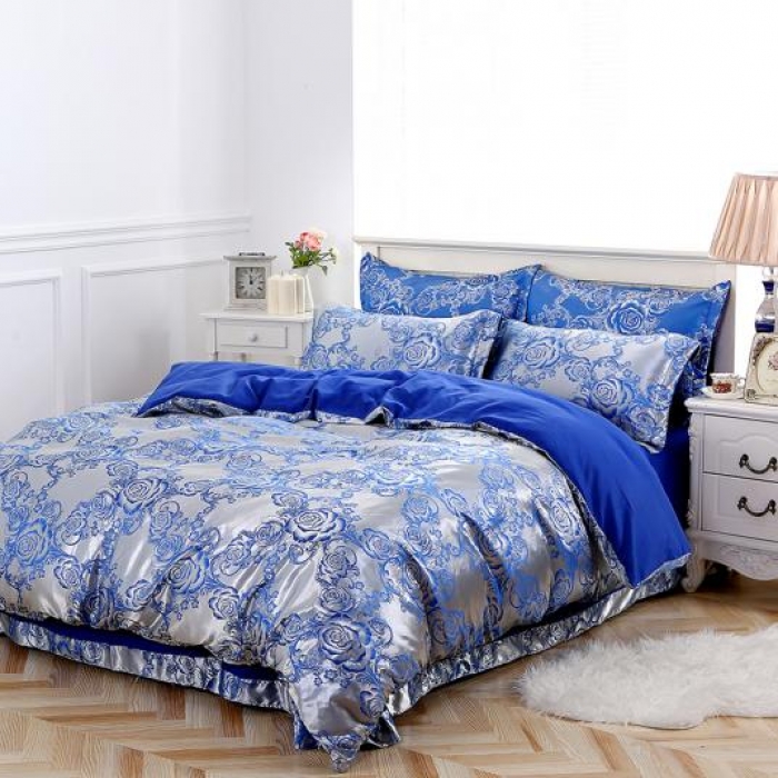 91家纺网 家纺一手货源 找家纺 （总）百花王 贡缎提花四件套