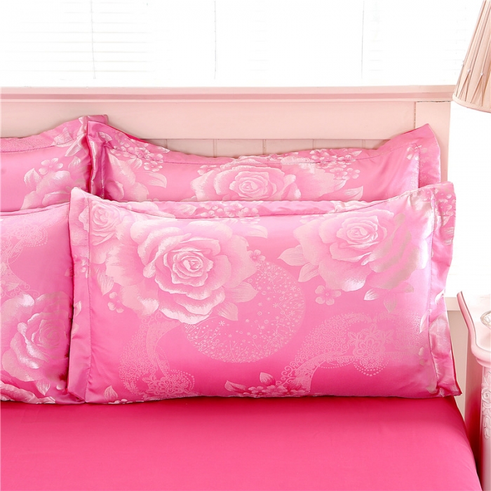 91家纺网 家纺一手货源 找家纺 百花王 贡缎提花四件套 繁华似景