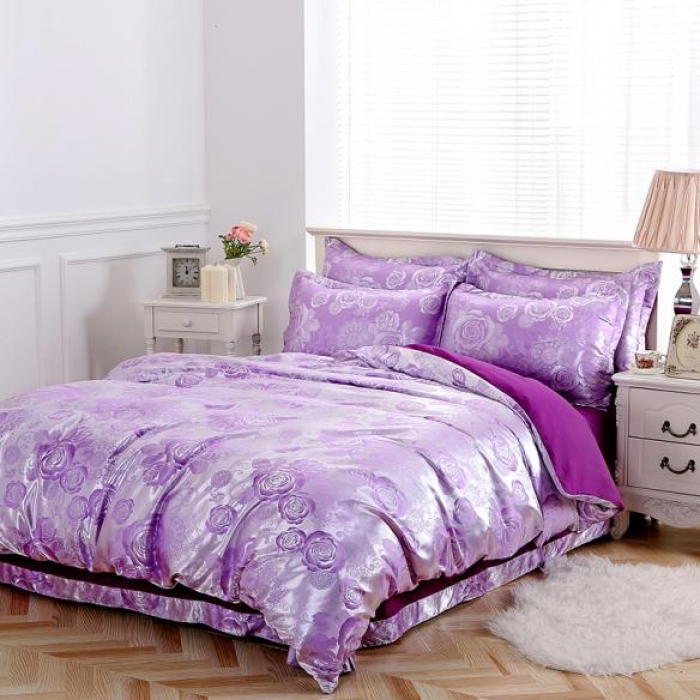 91家纺网 家纺一手货源 找家纺 百花王 贡缎提花四件套 伊莎贝尔