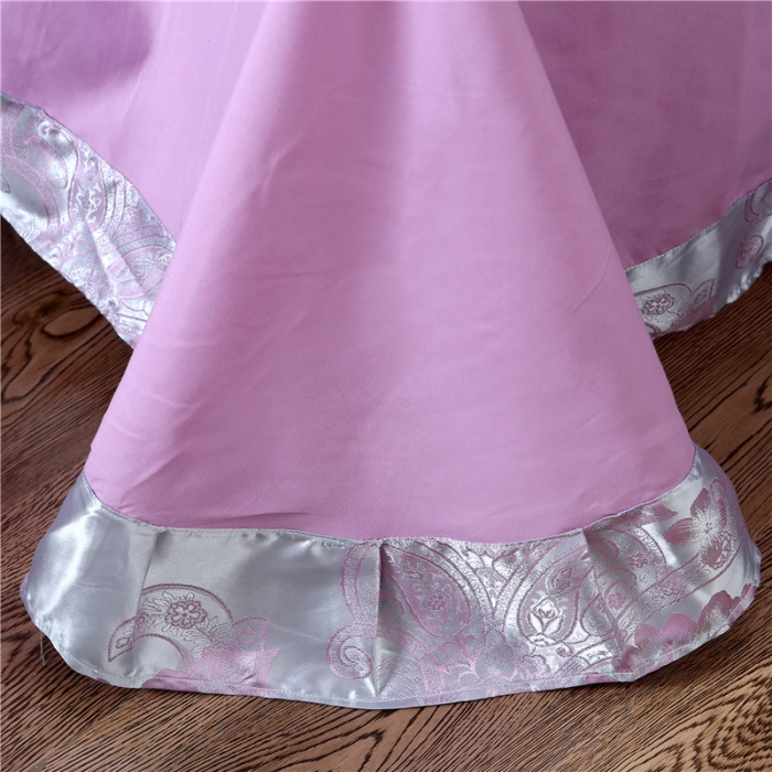 91家纺网 家纺一手货源 找家纺 百花王 贡缎提花四件套 烟雨怡花