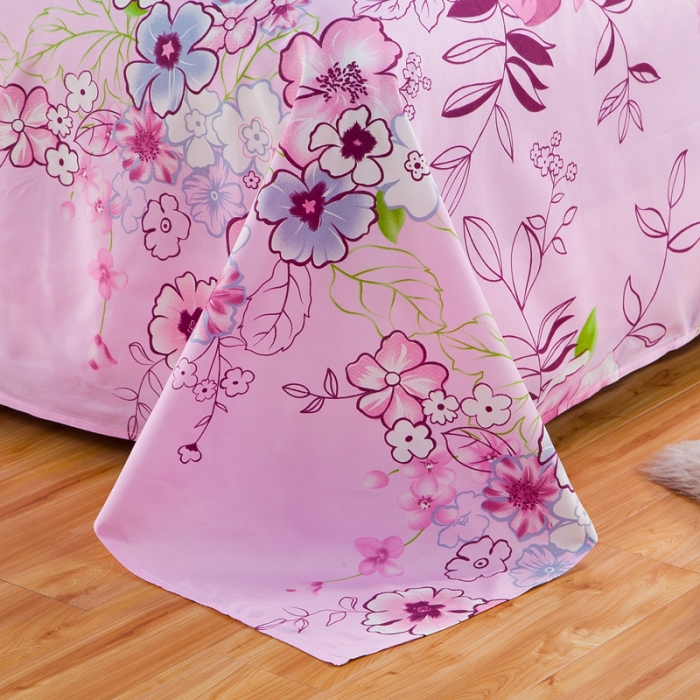 91家纺网 家纺一手货源 找家纺 百花王 钻石绒四件套 爱的花季