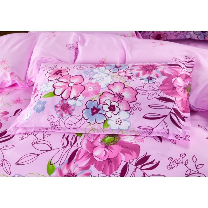 91家纺网 家纺一手货源 找家纺 百花王 钻石绒四件套 爱的花季