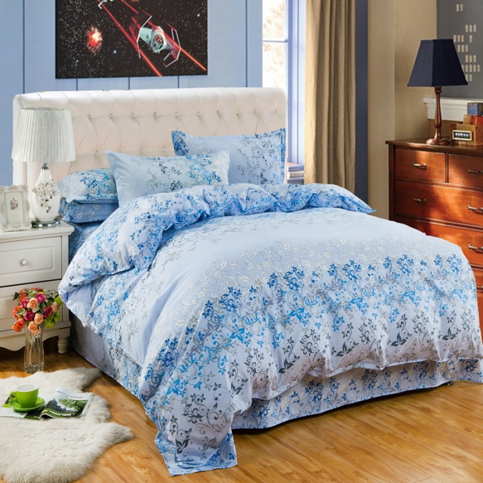 91家纺网 家纺一手货源 找家纺 百花王 钻石绒四件套 爱相随