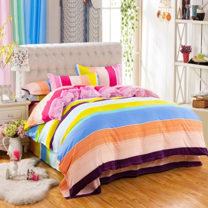 百花王 钻石绒四件套 彩虹天堂