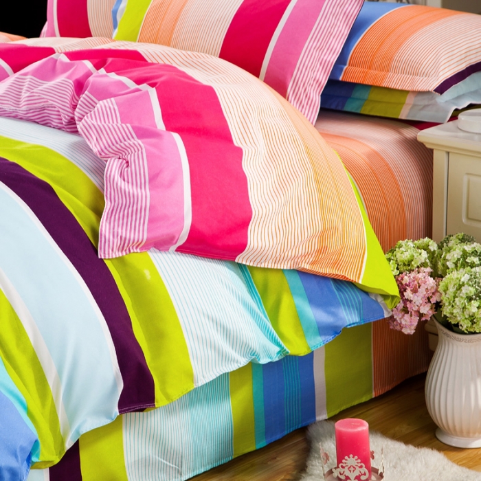 91家纺网 家纺一手货源 找家纺 百花王 钻石绒四件套 彩虹天堂