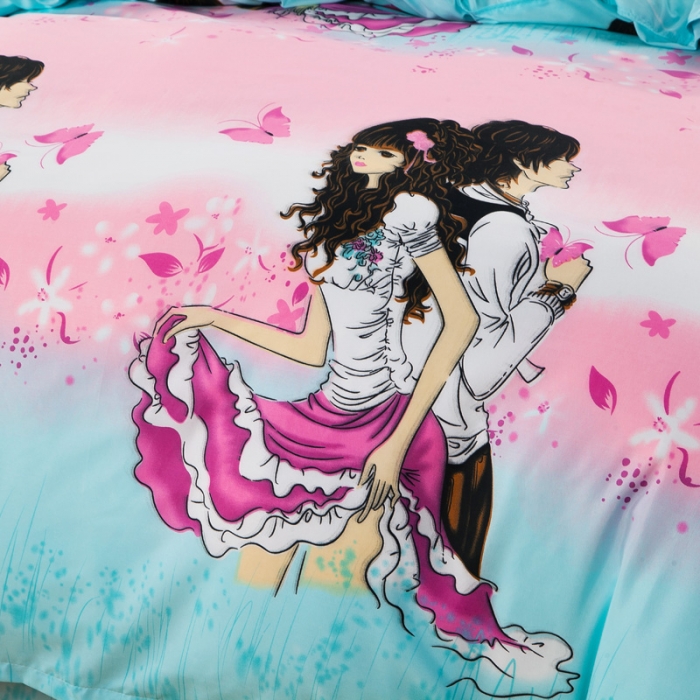 91家纺网 家纺一手货源 找家纺 百花王 钻石绒四件套 泡沫之夏