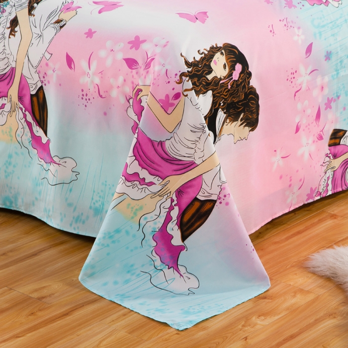 91家纺网 家纺一手货源 找家纺 百花王 钻石绒四件套 泡沫之夏