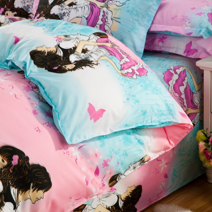 91家纺网 家纺一手货源 找家纺 百花王 钻石绒四件套 泡沫之夏