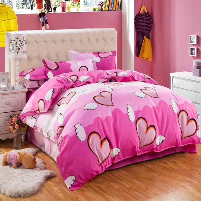 91家纺网 家纺一手货源 找家纺 百花王 钻石绒四件套 天使之心