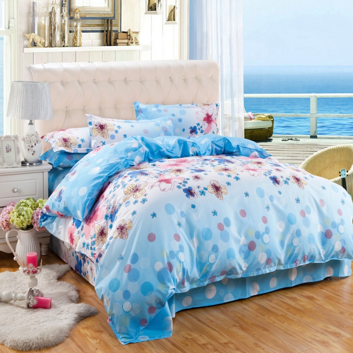 91家纺网 家纺一手货源 找家纺 百花王 钻石绒四件套 夏日么么茶