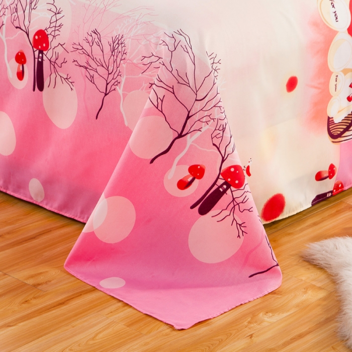 91家纺网 家纺一手货源 找家纺 百花王 钻石绒四件套 幸福小熊