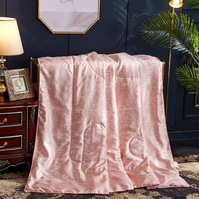 91家纺网 家纺一手货源 找家纺 百花王 蜘蛛花被印花冰丝被夏被 玉色