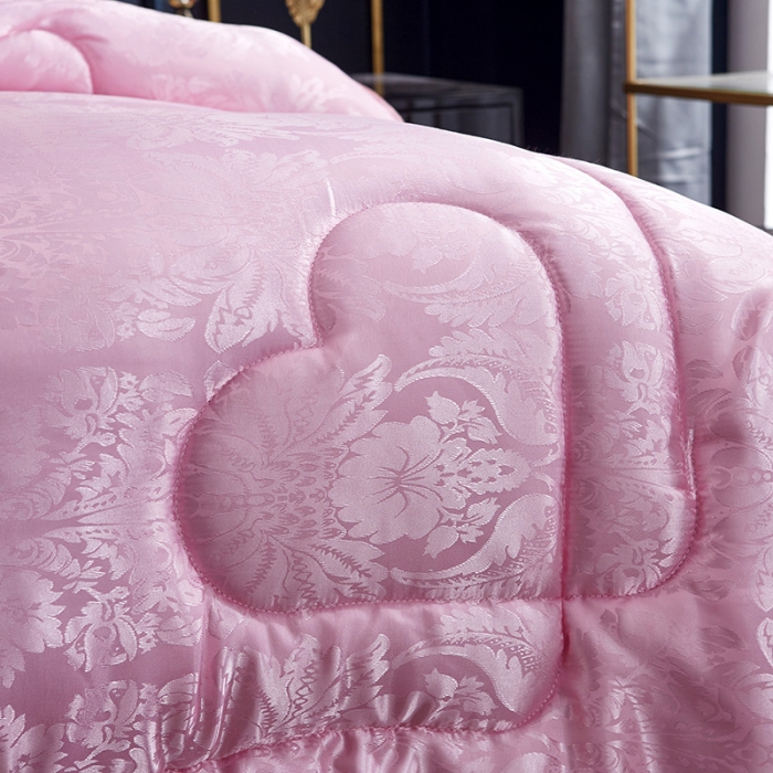 91家纺网 家纺一手货源 找家纺 百花王 蜘蛛花被印花冰丝被夏被 粉色