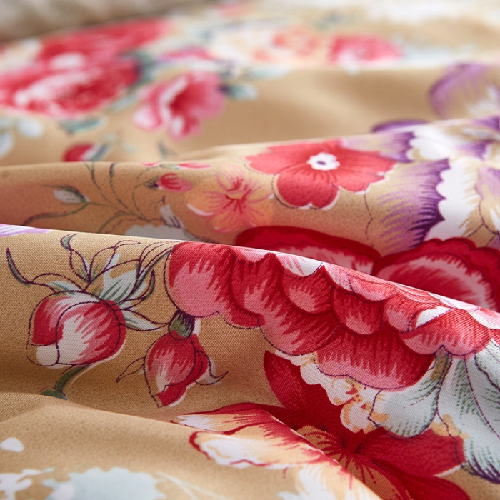 91家纺网 家纺一手货源 找家纺 百花王 蜘蛛花被印花冰丝被夏被 国色天香-金