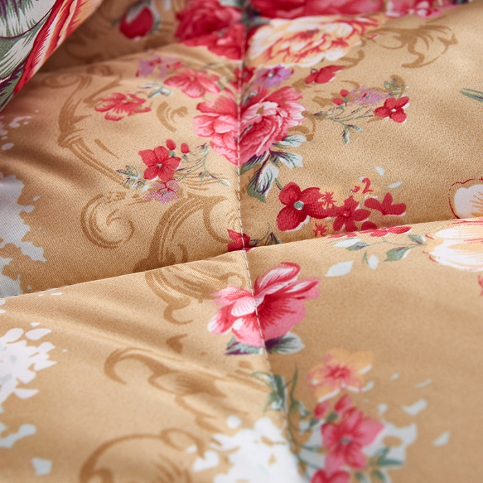 91家纺网 家纺一手货源 找家纺 百花王 蜘蛛花被印花冰丝被夏被 国色天香-金