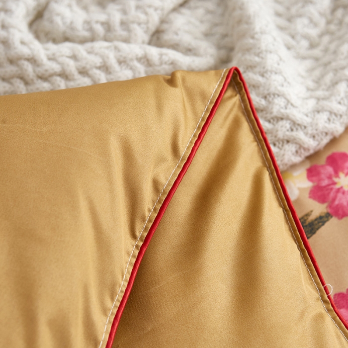 91家纺网 家纺一手货源 找家纺 百花王 蜘蛛花被印花冰丝被夏被 小鸟伊人