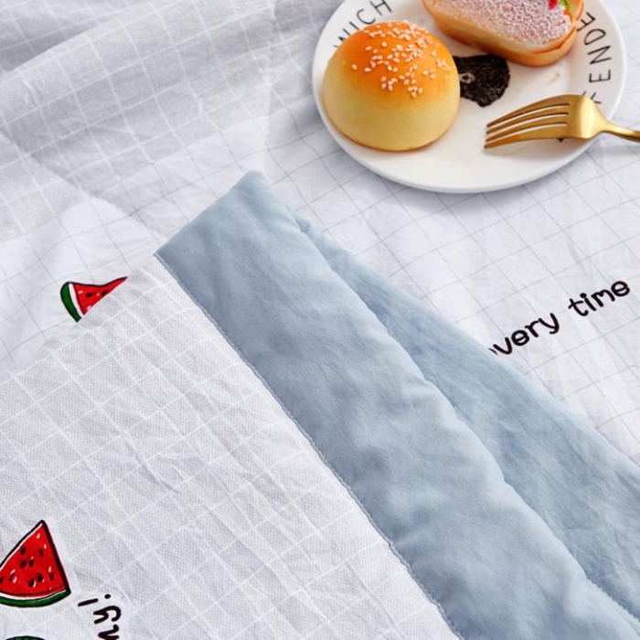 91家纺网 家纺一手货源 找家纺 小燕燕家纺 2021新款水洗棉夏被空调被 冰爽西瓜