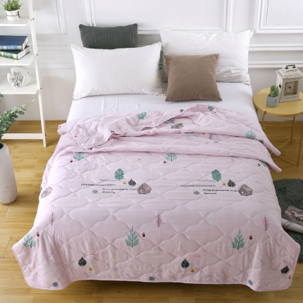 小燕燕家纺 2021新款亲肤羽丝棉夏被 田园粉