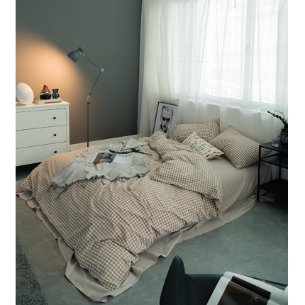 91家纺网 家纺一手货源 找家纺 （总）云上家纺 全棉色织精梳水洗棉多规格四件套床单款