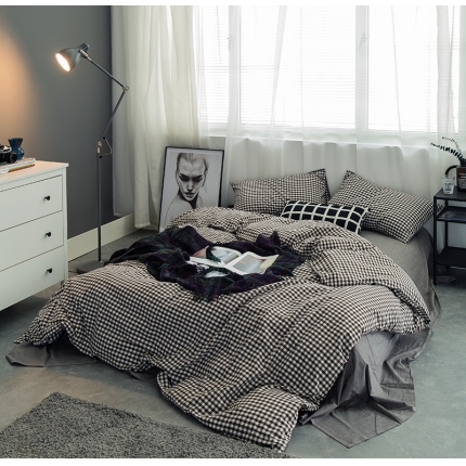 91家纺网 家纺一手货源 找家纺 （总）云上家纺 全棉色织精梳水洗棉多规格四件套床单款