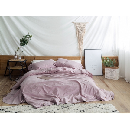 91家纺网 家纺一手货源 找家纺 （总）云上 新款水洗棉麻系列四件套