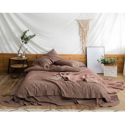 91家纺网 家纺一手货源 找家纺 （总）云上 新款水洗棉麻系列四件套