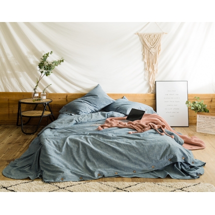 91家纺网 家纺一手货源 找家纺 （总）云上 新款水洗棉麻系列四件套