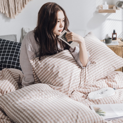 91家纺网 家纺一手货源 找家纺 （总）云上家纺 全棉水洗棉床笠款四件套