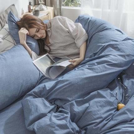 91家纺网 家纺一手货源 找家纺 （总）云上家纺 全棉水洗棉床笠款四件套