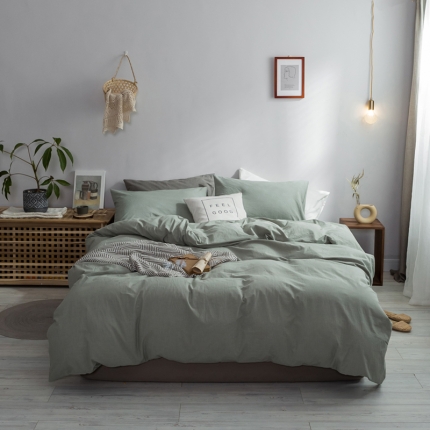 91家纺网 家纺一手货源 找家纺 （总）云上 2018秋冬新款水洗棉四件套床笠款