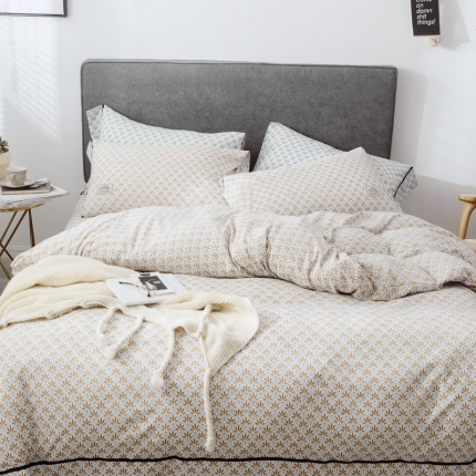 91家纺网 家纺一手货源 找家纺 （总）爱缦 2019新款小清新水洗棉四件套