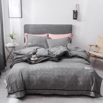 91家纺网 家纺一手货源 找家纺 （总）爱缦 2019新款小清新水洗棉四件套