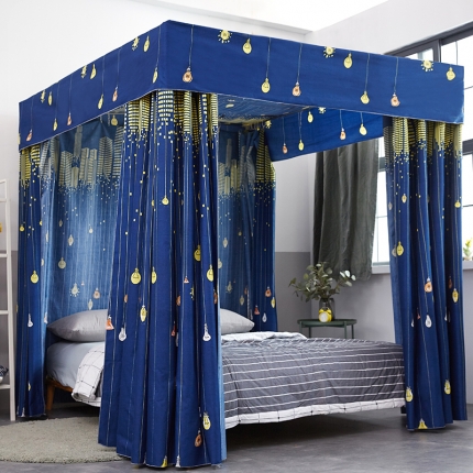 91家纺网 家纺一手货源 找家纺 （总）新太阳家纺 2018新款磨毛防尘遮光不锈钢支架床幔