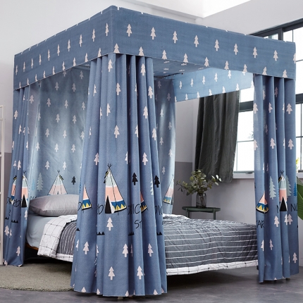 91家纺网 家纺一手货源 找家纺 （总）新太阳家纺 2018新款磨毛防尘遮光不锈钢支架床幔