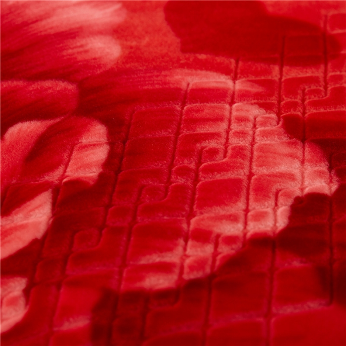 91家纺网 家纺一手货源 找家纺 尚品绵羊毛毯 2025新款仿木棉毛毯 1058大红