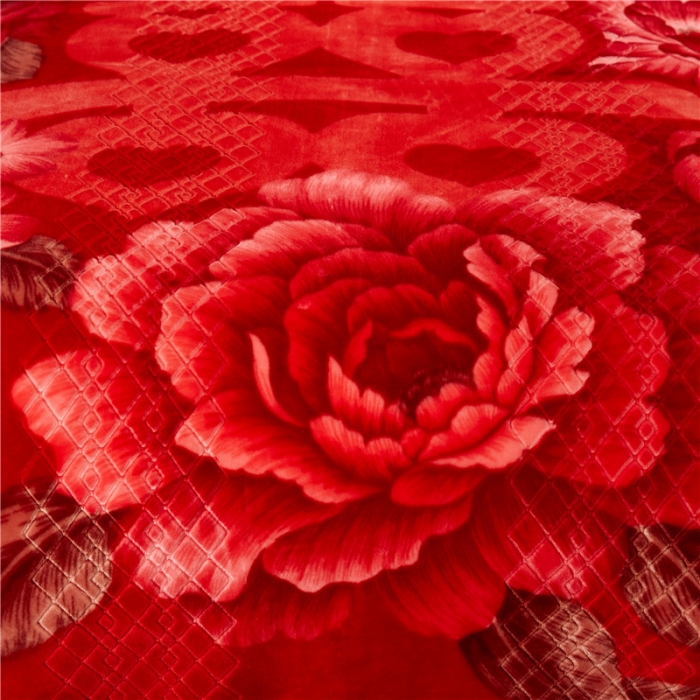 91家纺网 家纺一手货源 找家纺 尚品绵羊毛毯 2025新款仿木棉毛毯 1058大红